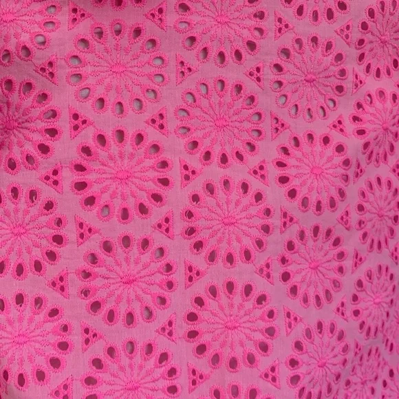 LILLY PULITZER XXS dress Astara in Prosecco Pink Neon Geo Eyelet - Picture 8 of 16